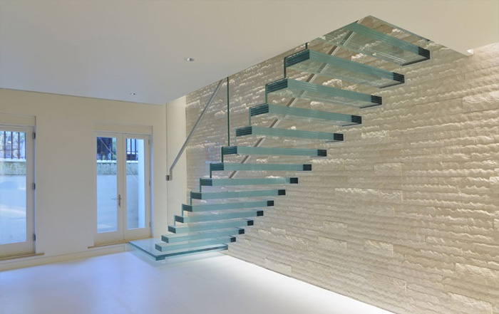 escalier verre